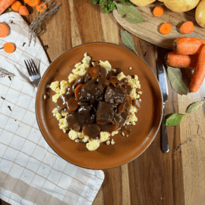 Bœuf bourguignon et purée de pomme de terre