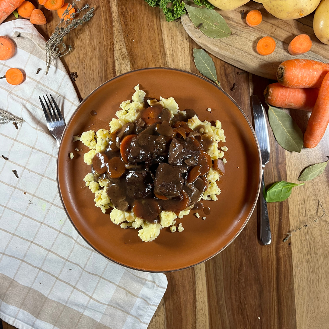 Bœuf bourguignon et purée de pomme de terre