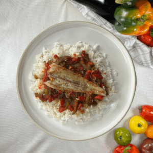 Colin sauce basquaise