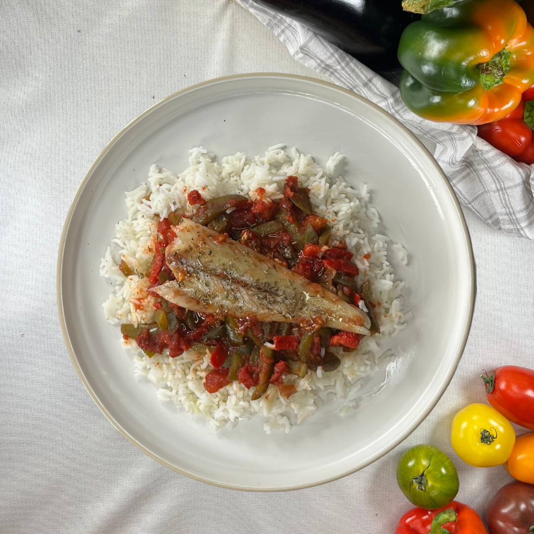 Colin sauce basquaise